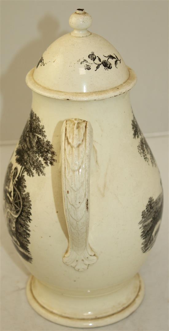 A Wedgwood creamware coffee pot, c.1775, height 29.5cm